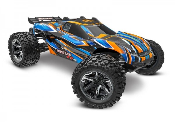 NEU TRAXXAS RUSTLER 4X4 VXL HD ORANGE 1/10 STADIUM-TRUCK RTR BRUSHLESS, OHNE AKKU UND LADEGERÄT