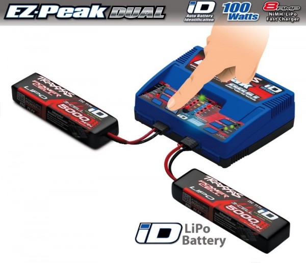 DUAL EZ-PEAK PLUS-LADER 2972GX + 2X 3S LIPO 5000MAH 2872X TRAXXAS EU-VERSION / X-MAXX ERGÄNZUNGS-PAK