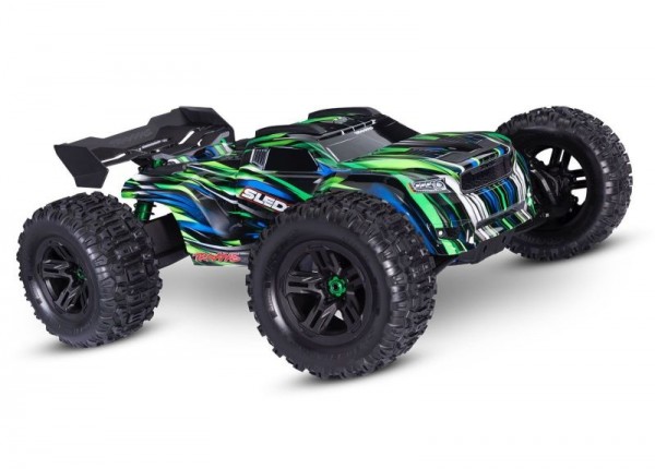 TRAXXAS SLEDGE 4x4 belted grün 1/8 Monster-Truck RTR Brushless, ohne Akku und Ladegerät