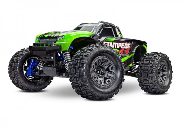 TRAXXAS STAMPEDE 4X4 BL-2S GRÜN 1/10 MONSTER-TRUCK RTR BL-2S BRUSHLESS, HD-TEILE, OHNE AKKU/LADER, O