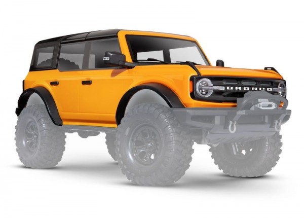 KARO 2021 FORD BRONCO ORANGE LACKIERT + ANBAU-TEILE **TRAXXAS (BENÖTIGT NOCH #8080X FENDERS)