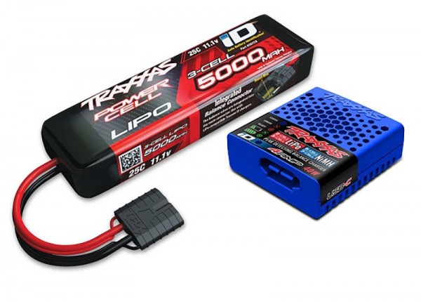 USB-C 4A Ladegerät + LiPo 5000mAh 3s 11,1V Set TRAXXAS mit iD-Akkuerkennung**