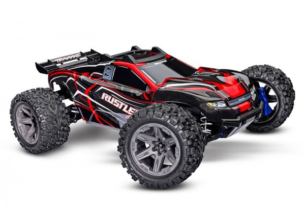 NEU TRAXXAS RUSTLER 4X4 BL-2S ROT 1/10 STADIUM-TRUCK RTR BL-2S BRUSHLESS, HD-TEILE, OHNE AKKU/LADER