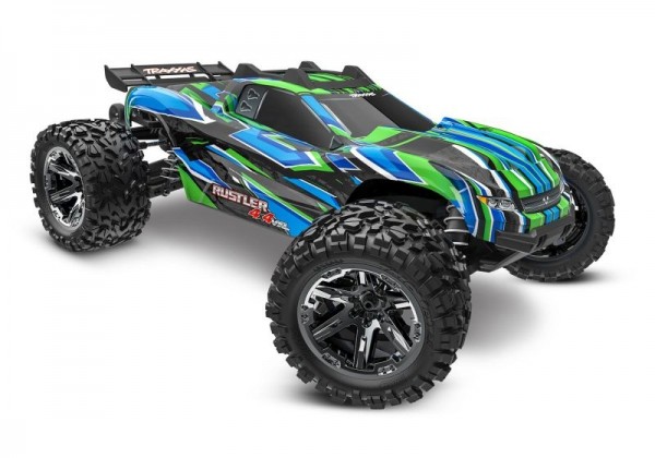 NEU TRAXXAS RUSTLER 4X4 VXL HD GRÜN 1/10 STADIUM-TRUCK RTR BRUSHLESS, OHNE AKKU UND LADEGERÄT